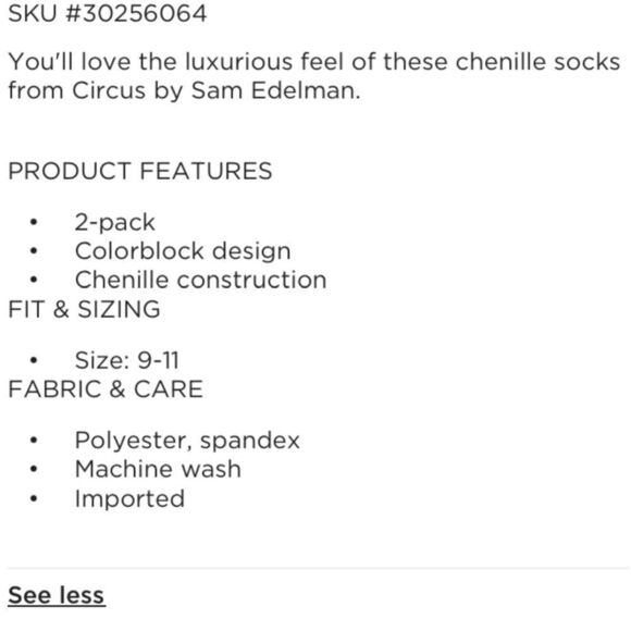 Circus by Sam Edelman Woman’s color-block chenille construction 2 pair - Picture 5 of 8